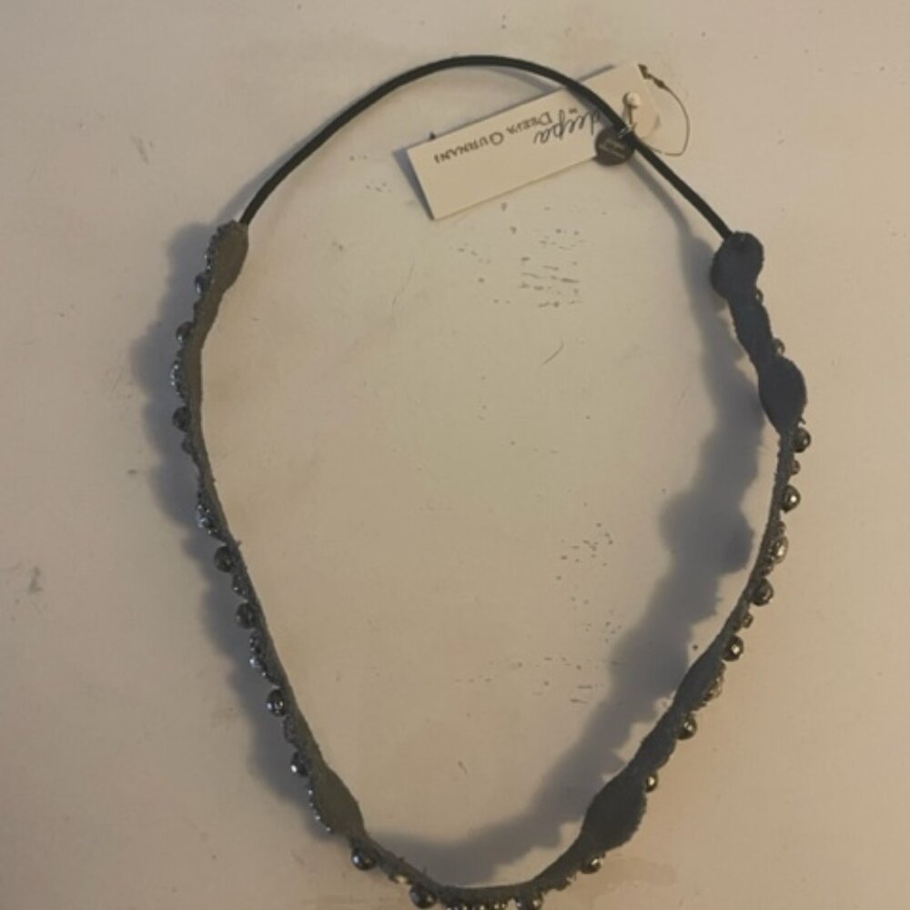 Deepa beaded Adele headband in grey bronze and gunmetal